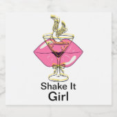 Kool Lippen - Stijlvol Slurpen Sparkling Wijnetiket (Enkel label)