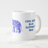 KOOL MET BLAUWE ELEPHANT-MOK EXTRA GROTE BEKER (Voorkant rechts)
