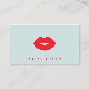 Kool Minimaal Rood Lippen Logo Visagist Mint Visitekaartje