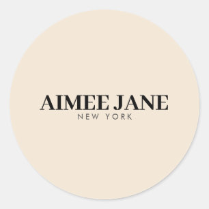 Kool Minimalistisch Luxe Boutique Donker Ivoor Ronde Sticker