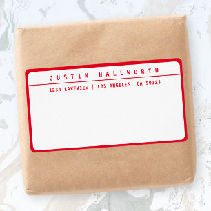 Kool minimalistisch rood en wit etiket