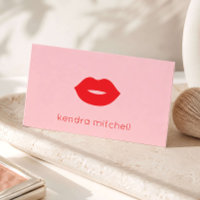 Kool Minimalistisch Rood Lippen Logo Make-up Artie