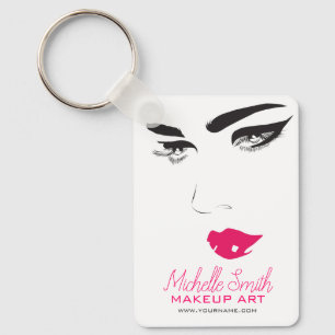 Kool Minimalistisch Roze Zwart Modern Make-up Arti Sleutelhanger