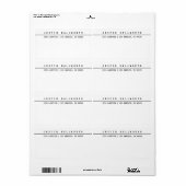 Kool minimalistisch zwart-wit etiket (Full Sheet)