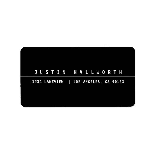 Kool minimalistisch zwart-wit etiket (Voorkant)