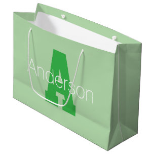 Kool Moderne Monogram Licht en Kelly Groen Groot Cadeauzakje