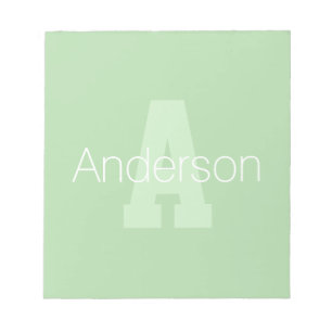 Kool Moderne Monogram Lichtgroen & Wit Notitieblok