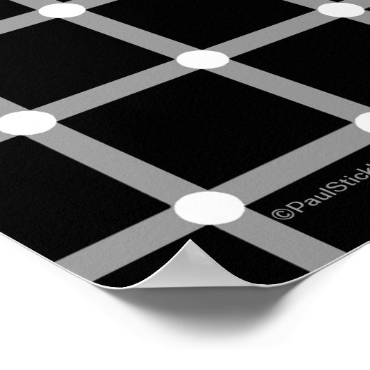 Kool Moderne zwarte en witte optische illusie kuns Poster (Hoek)