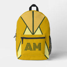 Kool Mosterd en Houtskool Geometrisch Monogram