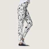 Kool Musical Notes and Symbols Random Pattern Leggings (Rechts)