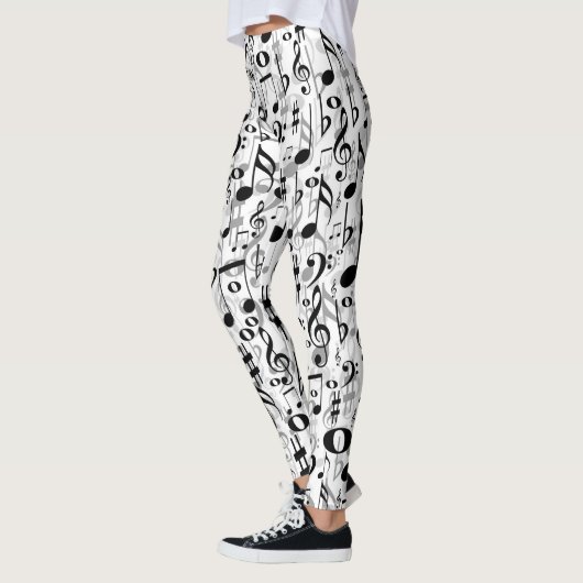 Kool Musical Notes and Symbols Random Pattern Leggings (Links)