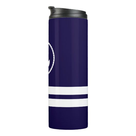 Kool Nautical Anchor en White Stripe Pattern Thermosbeker (Geroteerd rechts)