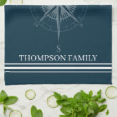 Kool Nautical Compass - Aangepast Theedoek (Gevouwen)