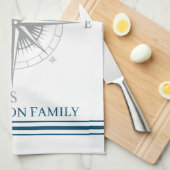 Kool Nautical Compass, persoonlijk Theedoek (Quarter Fold)