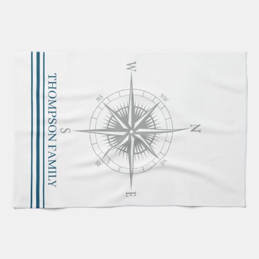 Kool Nautical Compass, persoonlijk Theedoek (Horizontaal)