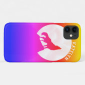 Kool Night Sky Moon met gepersonaliseerde Wolf Case-Mate iPhone Case (Achterkant (horizontaal))