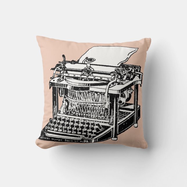 Kool Old Typewriter Pillow Kussen (Voorkant)
