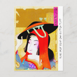 Kool-oosterse japanse klassieke geisha lady art. briefkaart