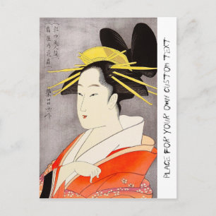 Kool-oosterse japanse klassieke geisha lady art. briefkaart