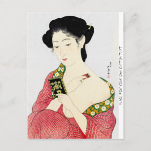 Kool-oosterse japanse klassieke geisha lady art. briefkaart
