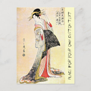 Kool-oosterse japanse klassieke geisha lady art. briefkaart