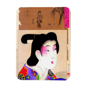 Kool-oosterse japanse klassieke geisha lady art. magneet
