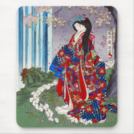Kool-oosterse japanse klassieke geisha lady art. muismat