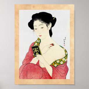 Kool-oosterse japanse klassieke geisha lady art. poster