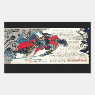 Kool-oosterse klassieke japanse samurai-krijger rechthoekige sticker