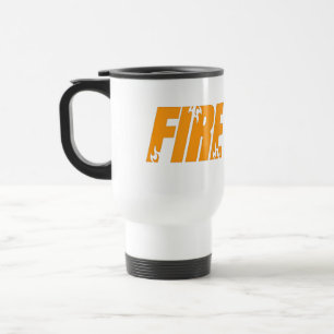 Kool Oranje Vuur Vlam Typografie RVS Reisbeker