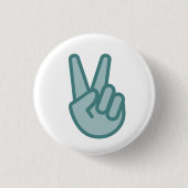 Kool Peace Sign Hand Emoji Ronde Button 3,2 Cm (Voorkant)