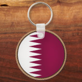 Kool-Qatar-vlaggenzegel Sleutelhanger (Voorkant)