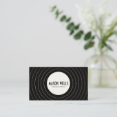 Kool Retro Black en White Bold Circle Visitekaartje (Staand voorkant)