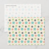 Kool Retro kerstfeestdagen — Snowflakes Feestdagenkaart (Voorkant / Achterkant)