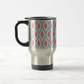 Kool retro monogram siergeometrische curve Ikat Reisbeker (Links)
