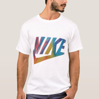 Kool Retro Sport-Geïnspireerde Regenboog-Typografi T-shirt