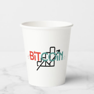"Kool Rode Groene Bitcoin Stiermarkt Ontwerp" Papieren Bekers