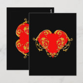 Kool romantisch Valentijnsrood Goth-hart Briefkaart (Voorkant / Achterkant)