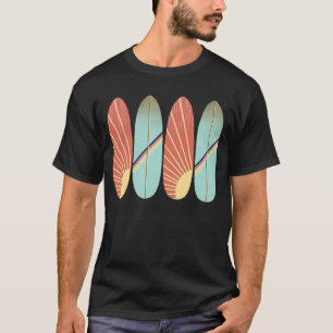 Kool, rood en blauw surfboard t-shirt