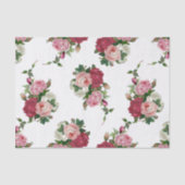 kool Rozen-witte achtergrond Tissuepapier (Voorkant)
