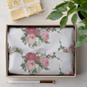 kool Rozen-witte achtergrond Tissuepapier (Geschenk)