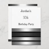 Kool Silver Stripes White, 30e verjaardag Kaart (Voorkant / Achterkant)