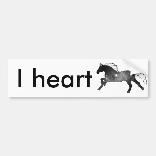 Kool Simple Horse Black en White Nebula Galaxy Bumpersticker (Voorkant)