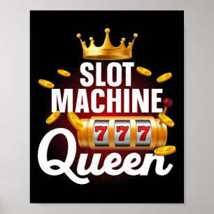 Kool Slot Machine Queen Art for Women Girls Casino Poster