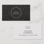 Kool Stijlvol koperen cirkel Emblem Black Cork Boa Visitekaartje (Voorkant / Achterkant)