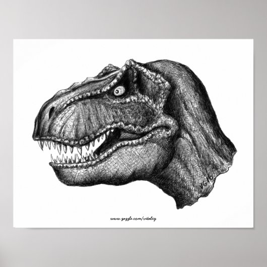 Kool T-Rex dinosaurustekenkunst Poster (Voorkant)