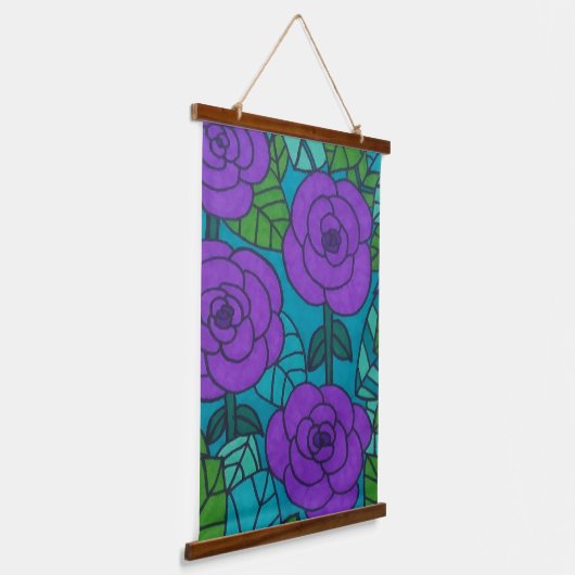 Kool Tones Oerwoud Floral Art Hangend Wandkleed (Gebogen)