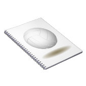 Kool Volleyball-laptop (wit) Notitieboek (Rechterzijde)