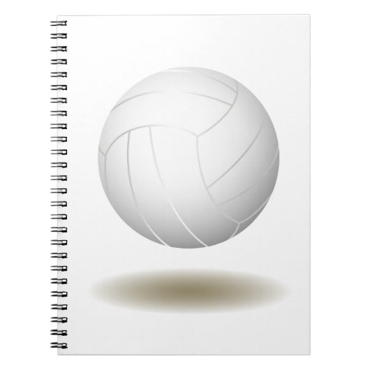 Kool Volleyball-laptop (wit) Notitieboek (Voorkant)