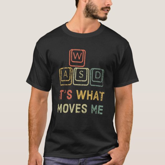 Kool WASD PC Gamer Keyboard Funding en M T-shirt (Voorkant)